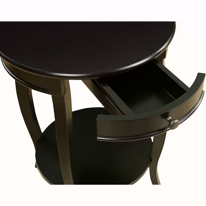 Bouie End Table with Storage, Black, 24" H x 18" W x 18" D Duplicate