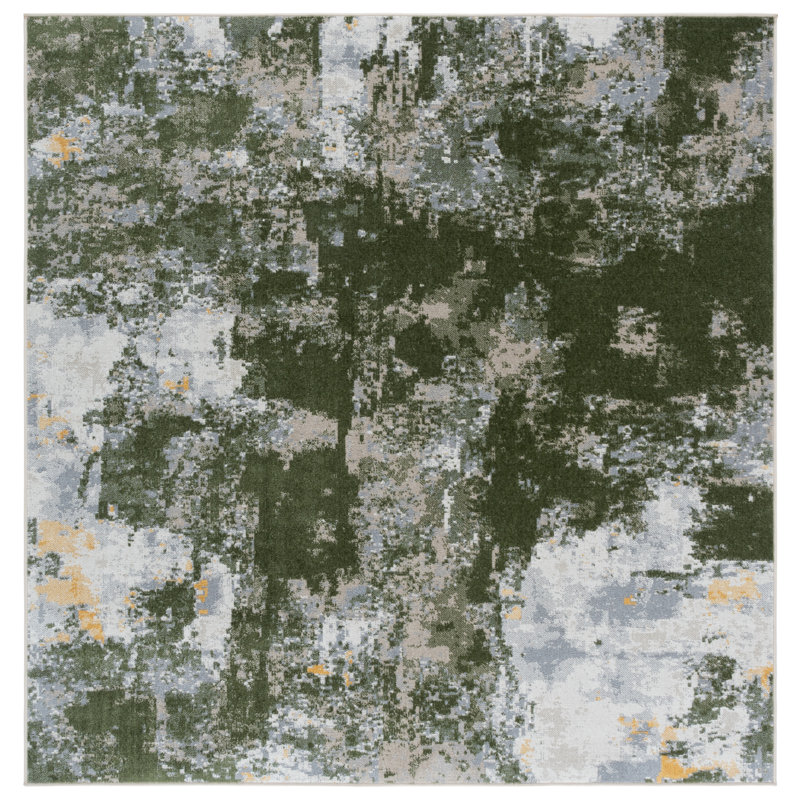 Bayside 128 Performance Machine Washable Abstract Rug, Square 6'7"