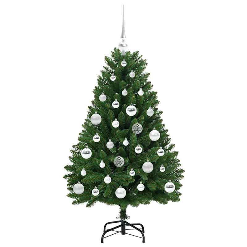 Artificial Christmas Tree with Stand Green PVC and Metal, 3.94 ft