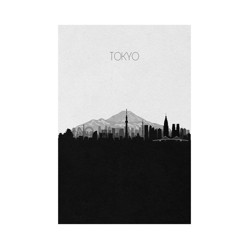 Tokyo, Japan City Skyline by Ayse Deniz Akerman - Wrapped Canvas Gallery-Wrapped Canvas Giclée, 30.48 cm H x 45.72 cm W