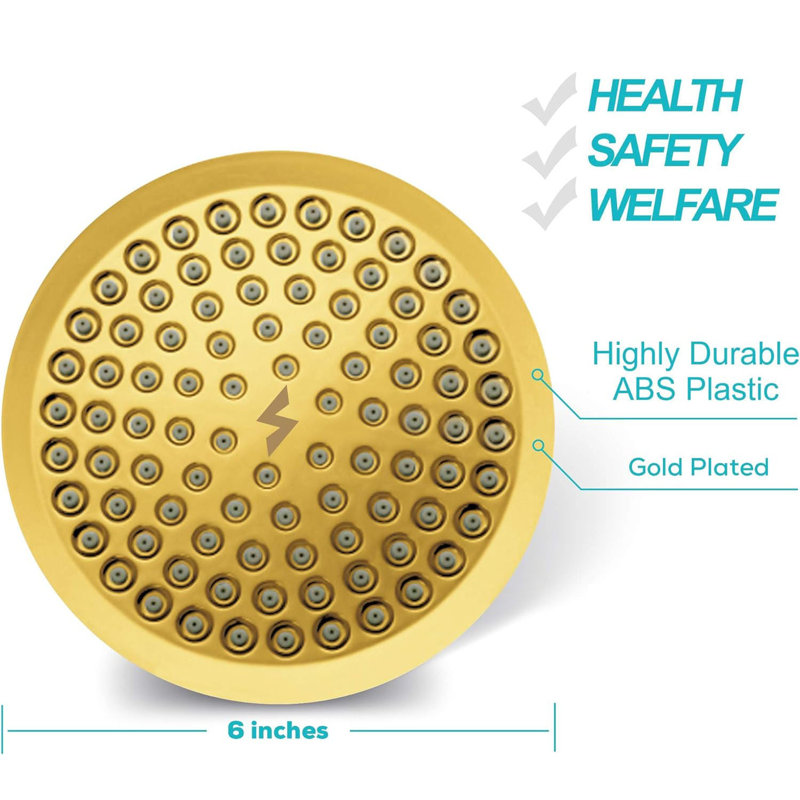 Gold Adjustable High-Pressure Rain Shower Head with Filter
