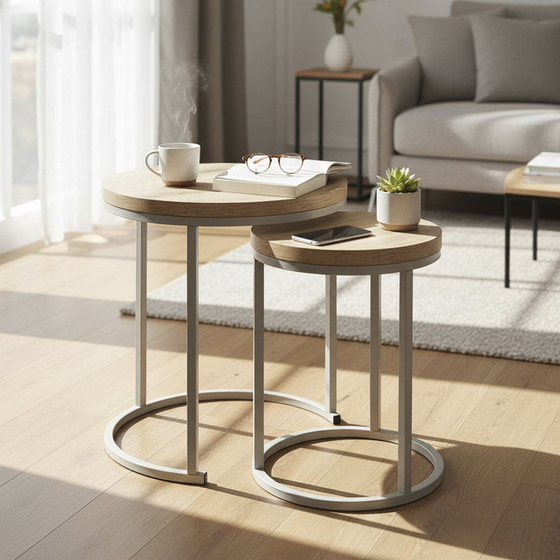 Acacius Side Table with Storage