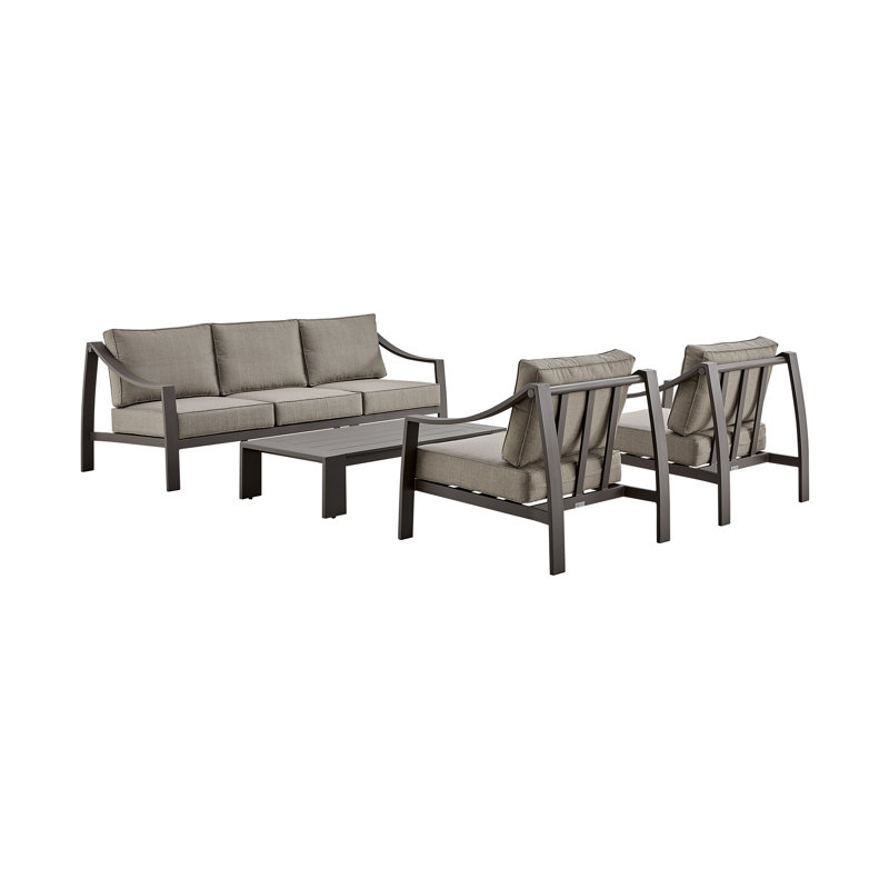 Koda Brown Aluminum Rectangular Outdoor Coffee Table