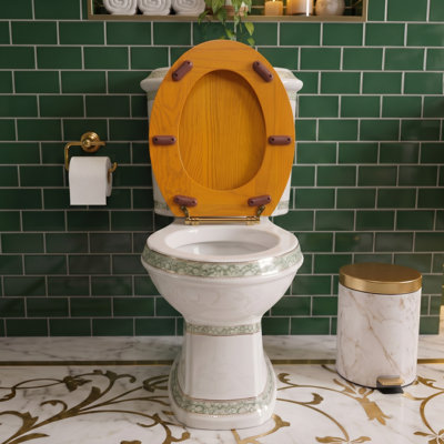 Siège de toilette allongé en bois massif