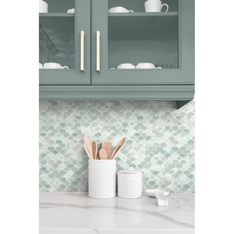 Papier peint Ivy Bronx Designs, Céruléen clair