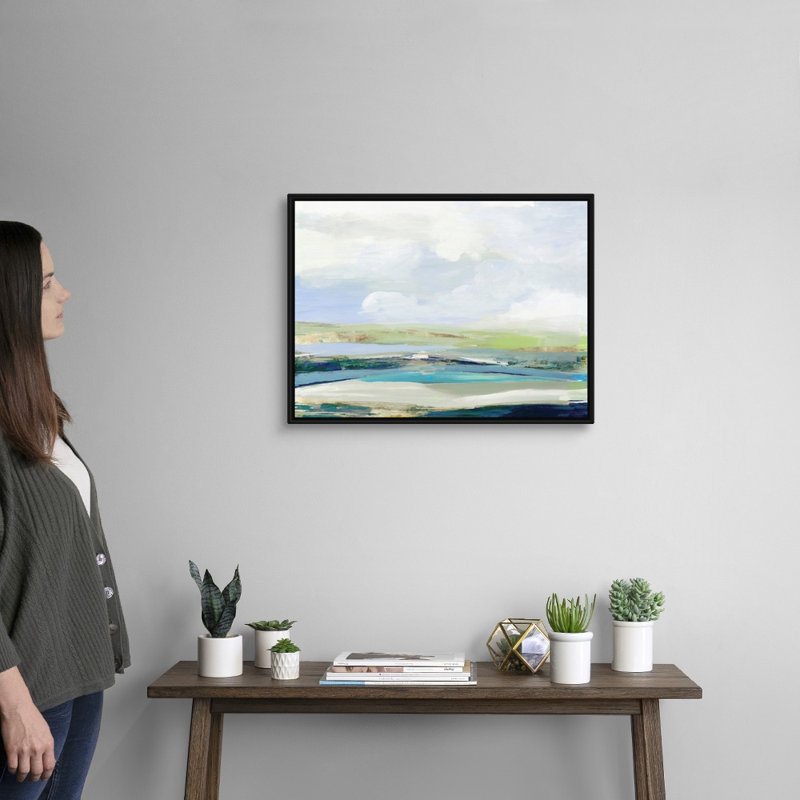 «Happy Land» par Tom Reeves - reproduction d'art, Toile avec cadre noir, H 20 po x l 26 po x P 1,75 po
