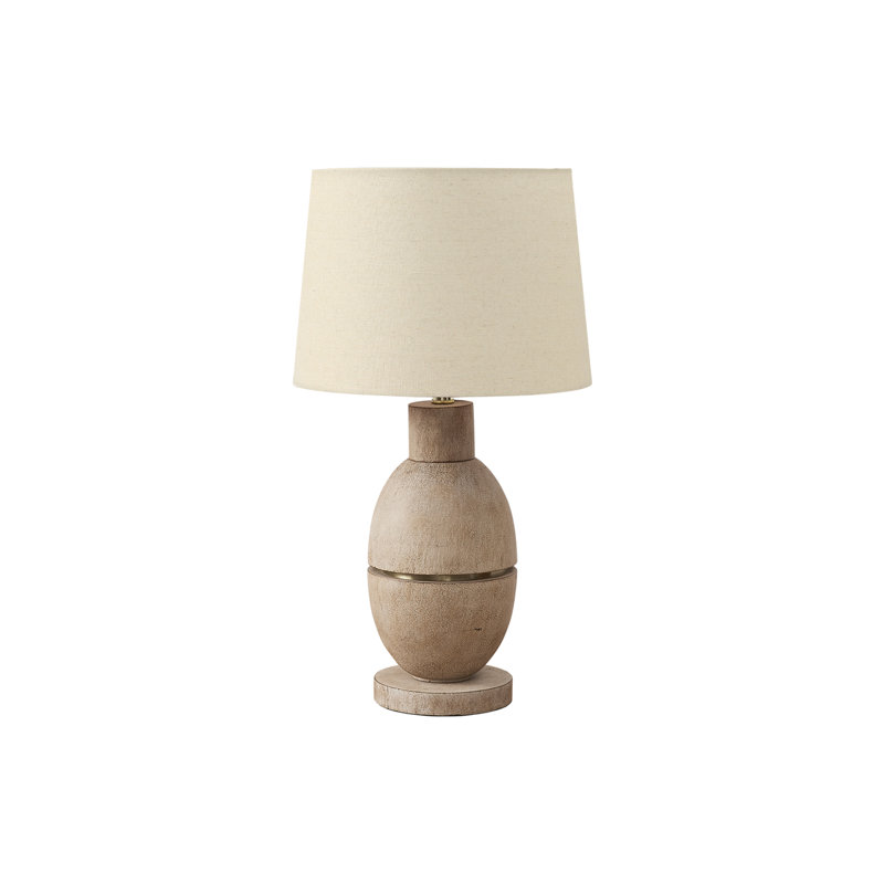 Lighting, H 25 po, lampe de table, résine, abat-jour, contemporain, moderne, Beige, Beige