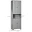 Armoire de salle de bain avec construction stable - Tablette et comptoir réglables gris H 70,22 po, grand rangement autoportant étroit pour divers endroits