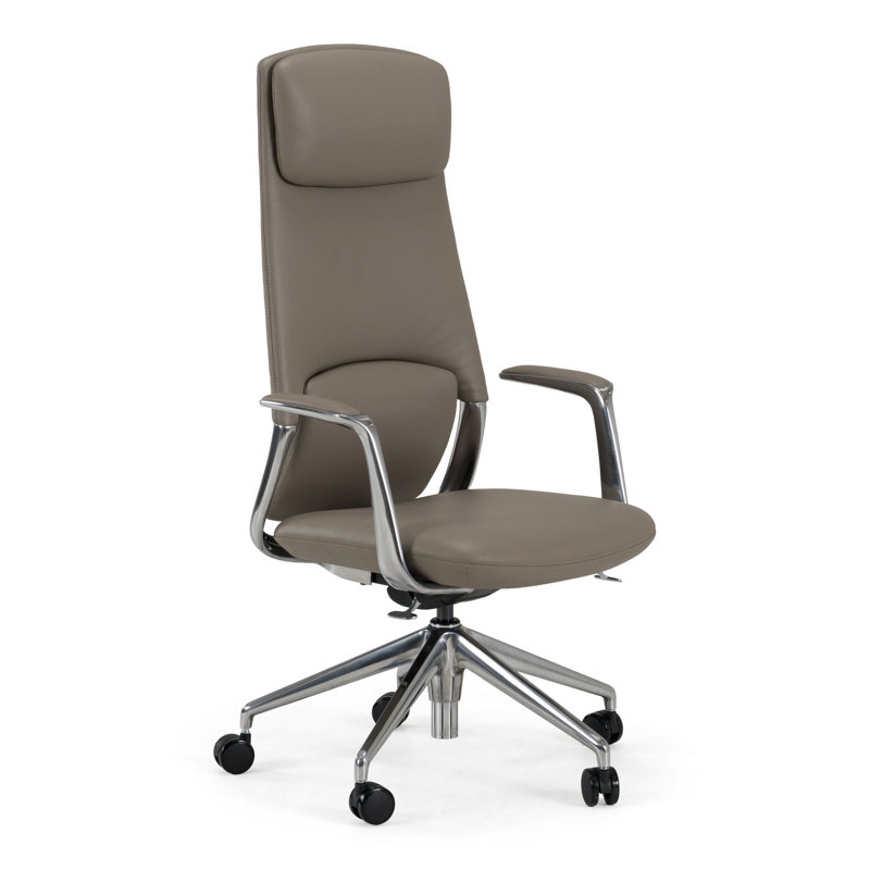 Pickard - Fauteuil de direction en cuir gris moderne