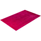 Overdyed Hand-Knotted Wool Modern-Contemporary Pink Area Rug 6' 1" x 9' 4"
