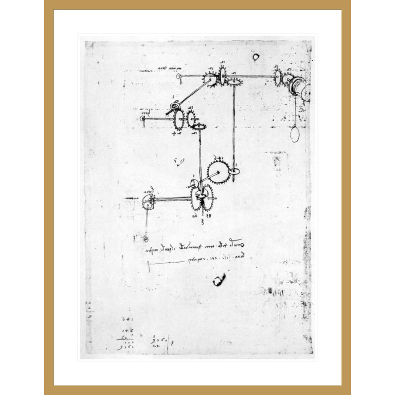 Conception de machines suivantes. 399v-b par Leonardo da Vinci - Impression numérique sur toile, H 41,5 po x l 32,25 po