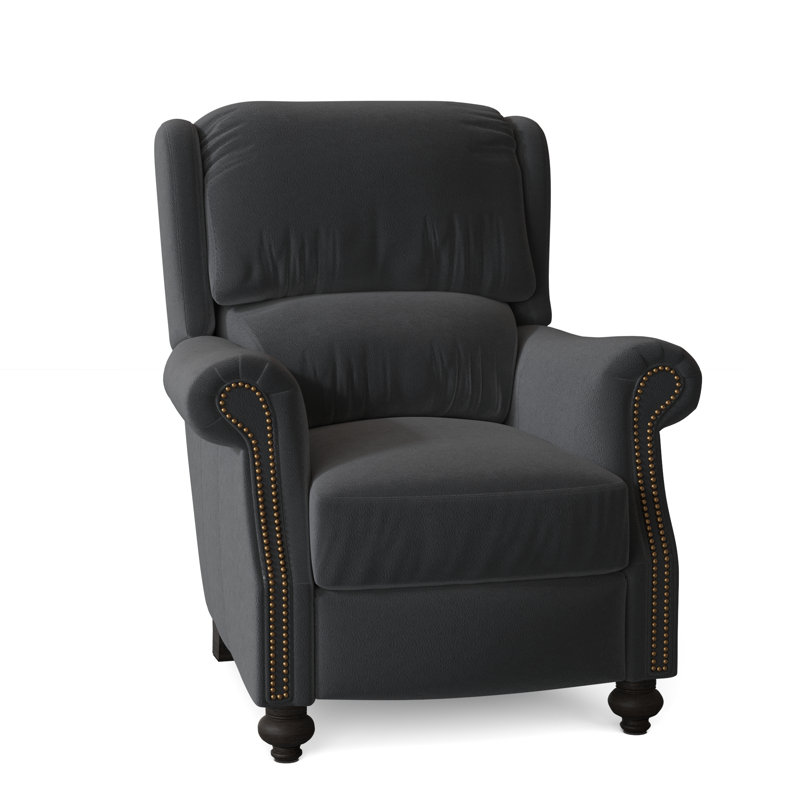 Bancroft Recliner, Aline Fumo Genuine Leather, Cobblestone, French Natural