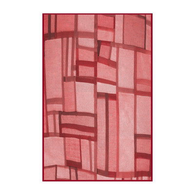 Tapis tissé à la machine en rouge