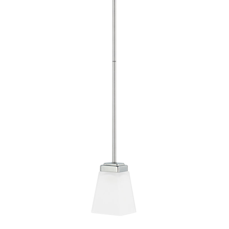 Luminaire suspendu carré / rectangulaire à 1 lumière Baxley, Nickel poli
