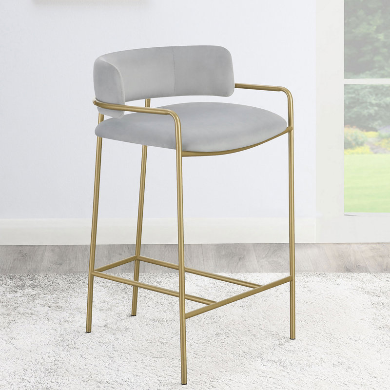 Katharine Upholstered Counter Stool with Metal Frame, Counter Stool (26" Seat Height)