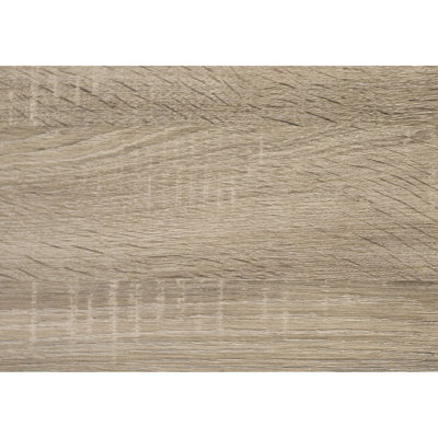 Ensemble de 3 tables basses, d'appoint et de chevet en stratifié taupe pour salon, couleur marron : Décoration