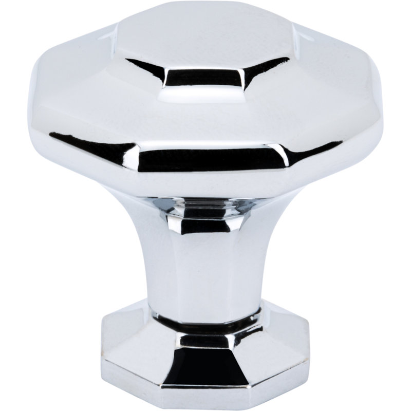 Palazzo Length Geometric Knob, Polished Chrome, 1  3/16"