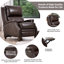 Fauteuil inclinable électrique en cuir véritable de 29,5 po de largeur-1457138931