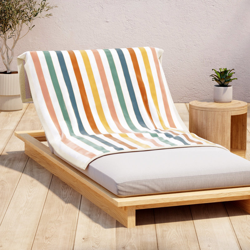 Serviettes de plage surdimensionnées 100% coton, Rainbow