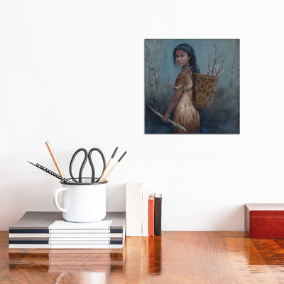 The Kindling Collector by Jan Perley - Wrapped Canvas Print
