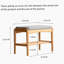 Banc à chaussures en bois massif naturel, banc de rangement moderne Mid-Century avec coussin éponge à rebond élevé pour hall d'entrée et espaces de vie