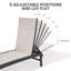Chaise longue de patio inclinable empilable en métal avec table carrée-188963017