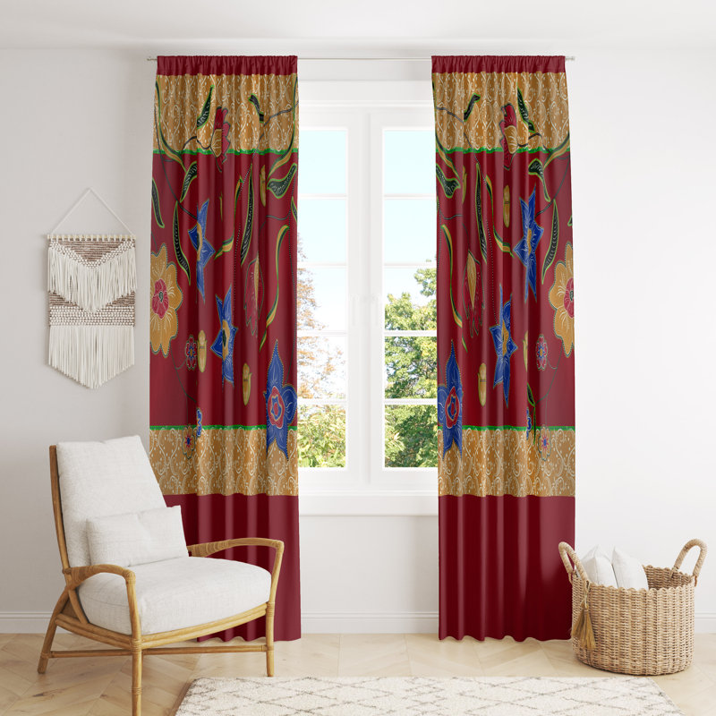 Semi Sheer Curtain Panel Pair, 20" W x 52" L