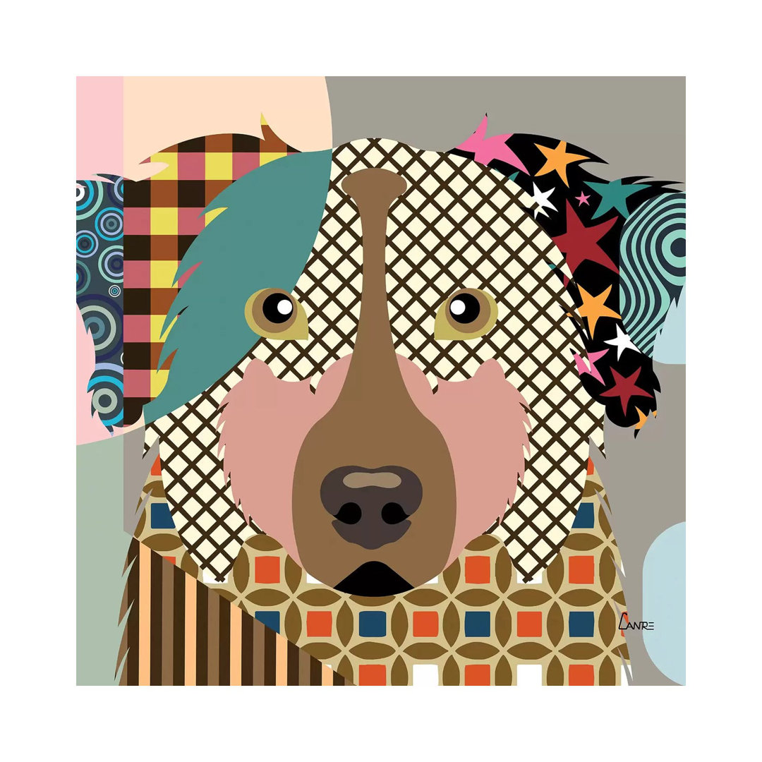 Australian Shepherd by Lanre Studio - Wrapped Canvas Print