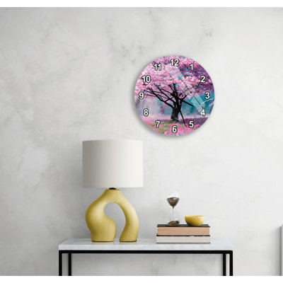 Horloge murale vibrante rose floral