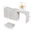 Bureau de coiffeuse avec miroir éclairé, coiffeuse extensible avec 6 tiroirs