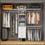 Système d'organisation 96 po, rangement pour garde-robe 8 pi avec 3 tablettes réglables, 3 tringles extensibles et 3 tiroirs, porte-vêtements intégré, L 96 po x l 16 po x H 82 po