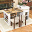 Îlot de cuisine contemporain avec roulettes, ports de charge intégrés et plateau de table pliable Contemporary-1468158281