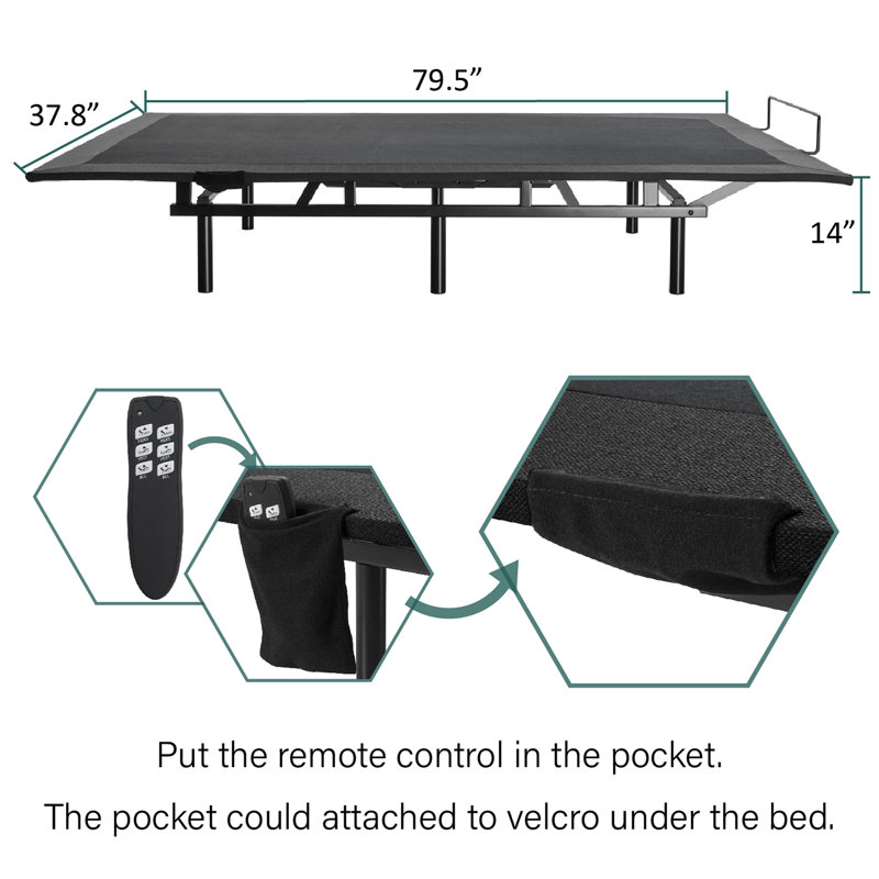 Ahern 14" Adjustable Bed with Wireless Remote