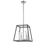 Rowen 4 - Light Black/Chrome Lantern Pendant