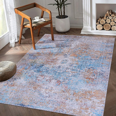 Tapis jaune / crème 6 x 9, tapis lavable à la machine pour couloir 6 x 9, antidérapant