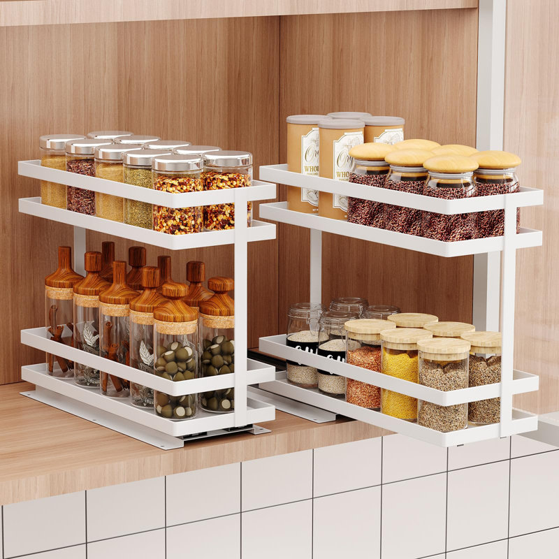 Pull Out Spice Rack Organizer  (White),  White