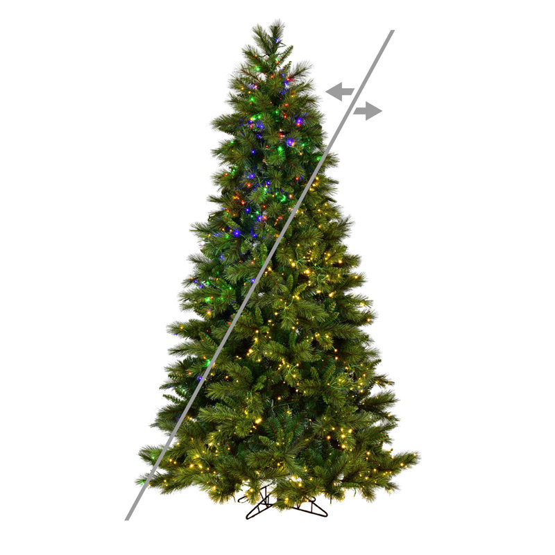 Vickerman Brighton Pine Artificial Christmas Tree Lighted Artificial Pine Christmas Tree, 14' H, Multicolored