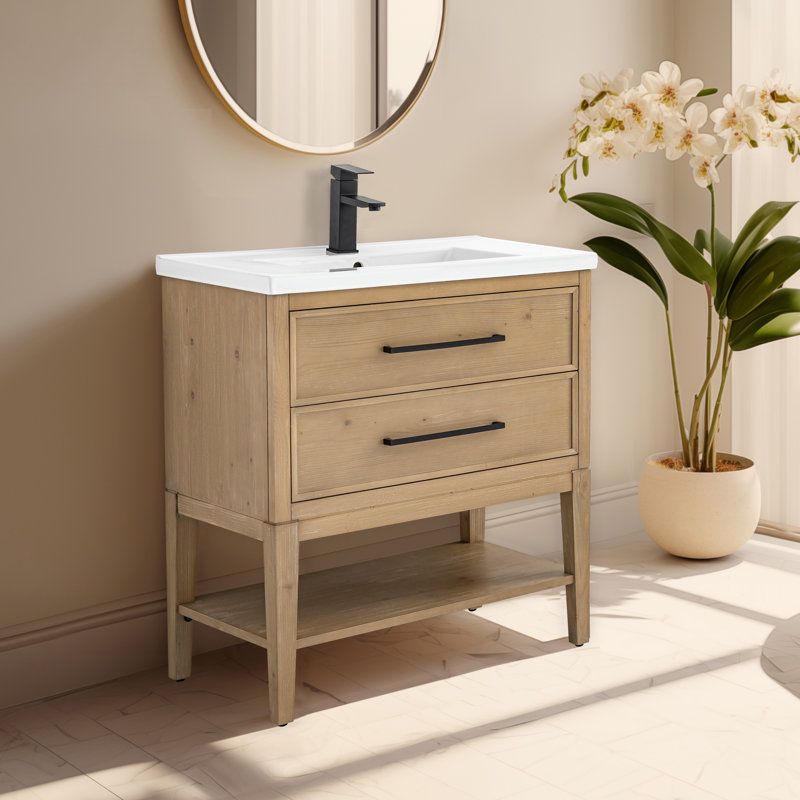 Ensemble de meuble-lavabo simple 30,13 po Brodnax, Essence de sapin
