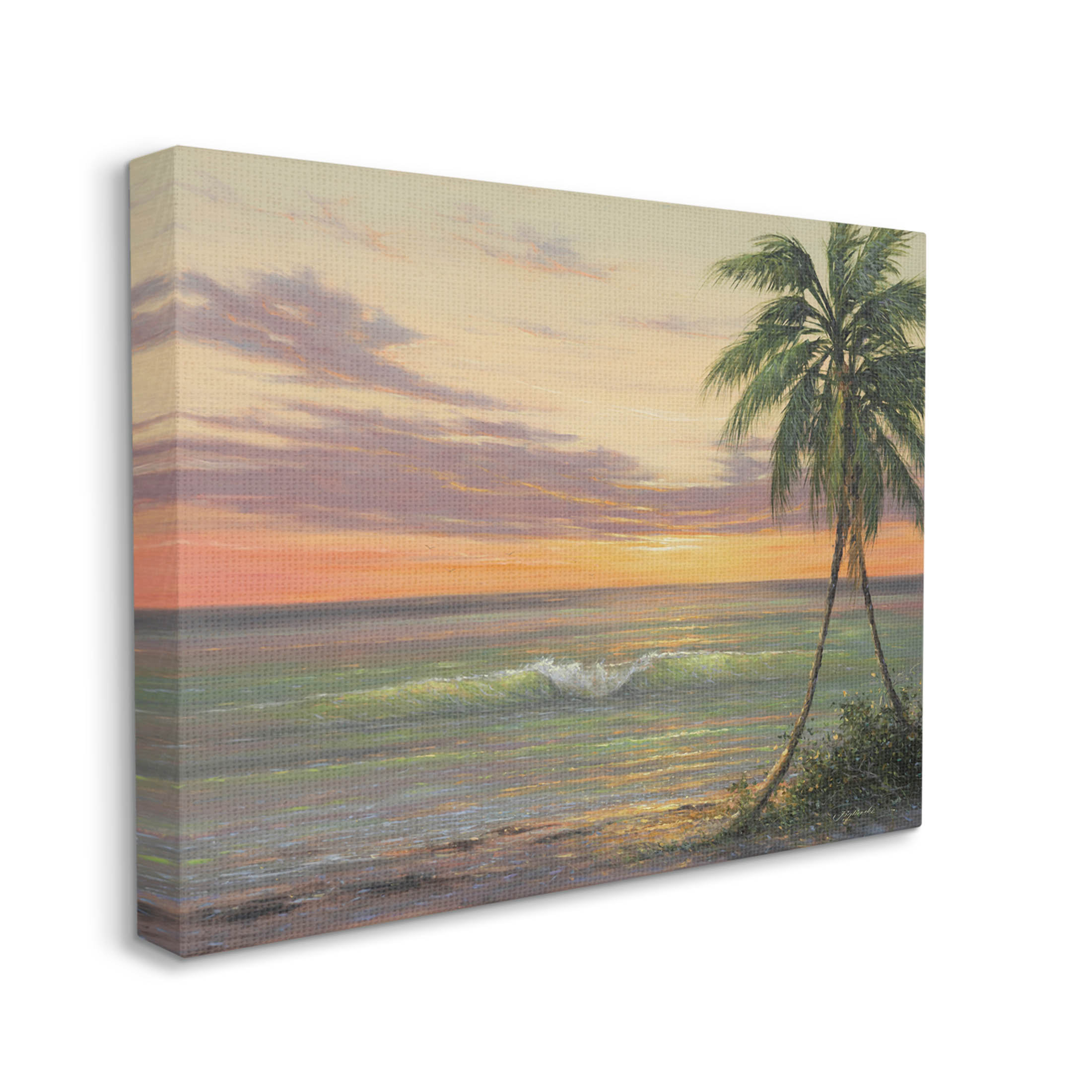Stupell Industries Tropical Ocean Waves Beach Canvas Wall Art By Martin ...