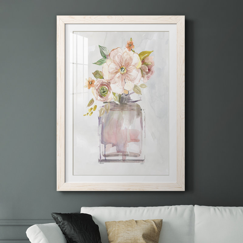 Mini Bouquet I - Peinture encadrée, H 31,5 po x l 23,5 po x P 1,5 po, Toile blanche encadrée
