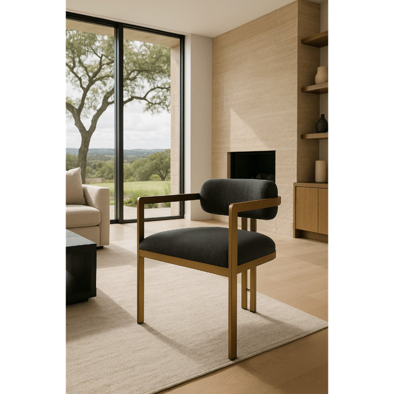 Chaise Sidecar en chenille martelée