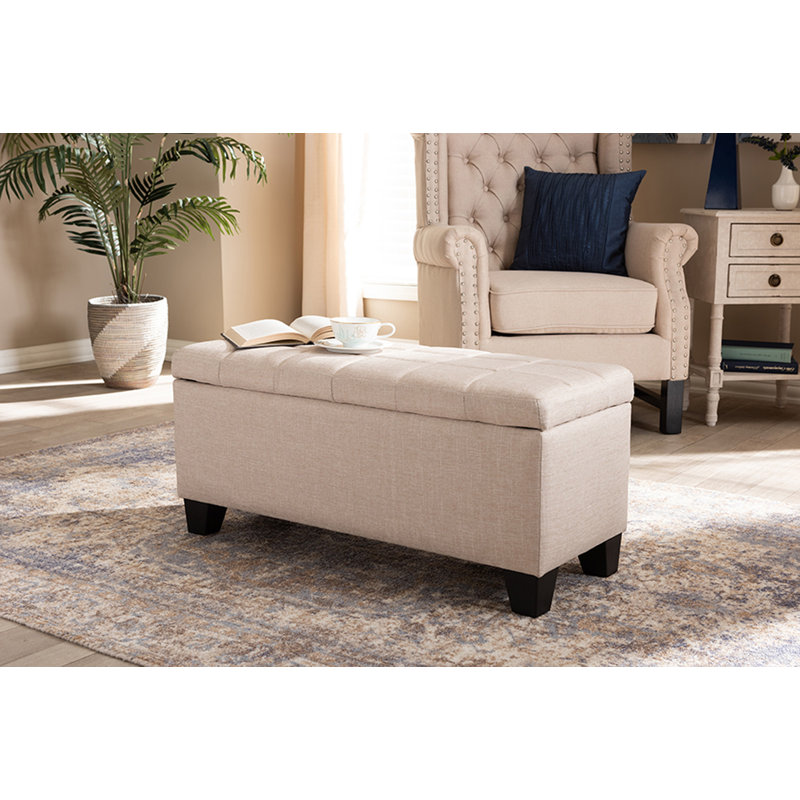 Kanyi Upholstered Ottoman, Beige