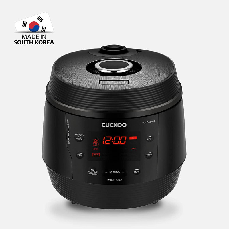 Coucou CMC-QAB501SB | 5 pintes Autocuiseur et machine à riz standard 8-en-1 | 10 options de menu: mijoteuse, sauteuse, cuiseur à vapeur, yogourt et plus | Autocuiseur noir multi standard