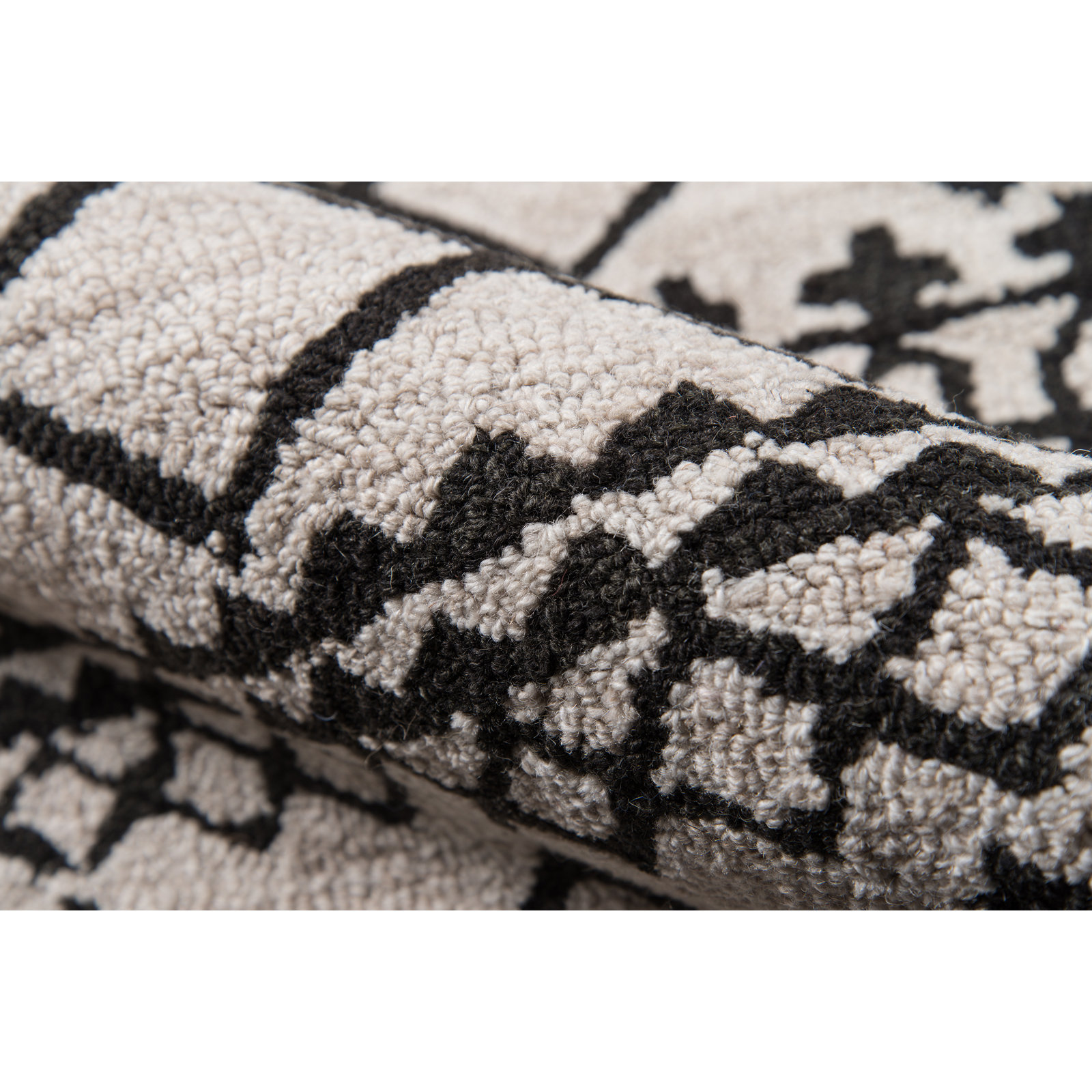 Bronte Black Gray Hand-Tufted Wool Rug, Runner 2'3" x 8'