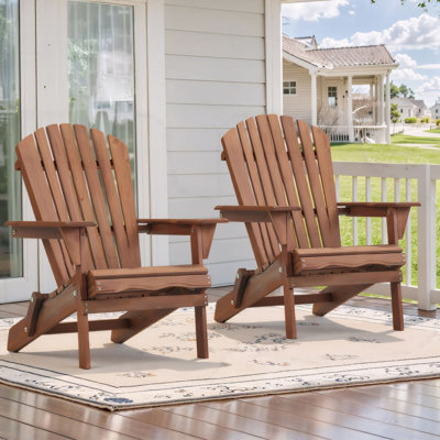 Solid Wood Folding Adirondack Chair