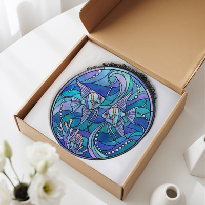 Panneau de vitrail vitrail, H 12 po