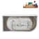 63" Streamline Soaking Glossy White Freestanding Tub and Tray With Internal Drain