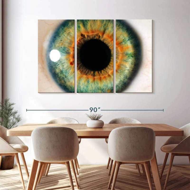 " Green Eye " 3 - Pieces, 48" H x 74" W x 1.25" D
