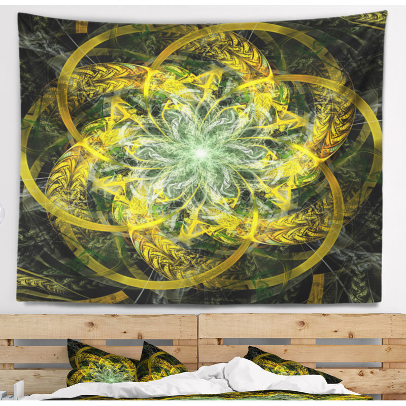 Tapisserie fleur abstraite, H 50 po x l 60 po