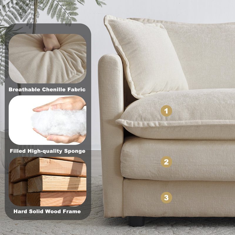 Farsad Upholstered Ottoman, Light Coffee